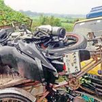 Three members of a family dieda truck crushed motorcycle in Bhanga upazila of Faridpur